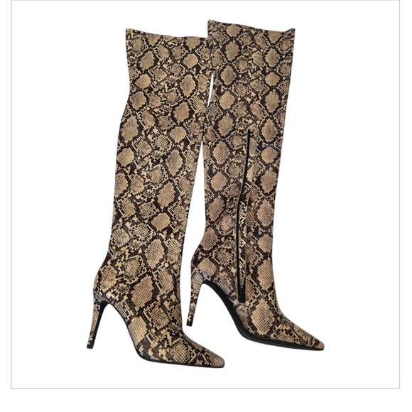 New over the knee snake print boots - Picture 1 of 3